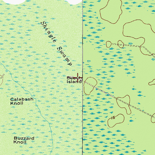 Topographic Map of Beech Island, SC