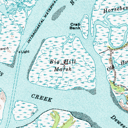 Topographic Map of Big Hill Marsh, SC
