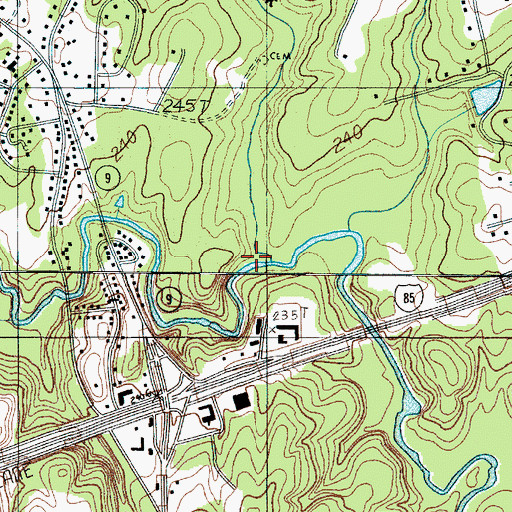 Topographic Map of Big Shoally Creek, SC