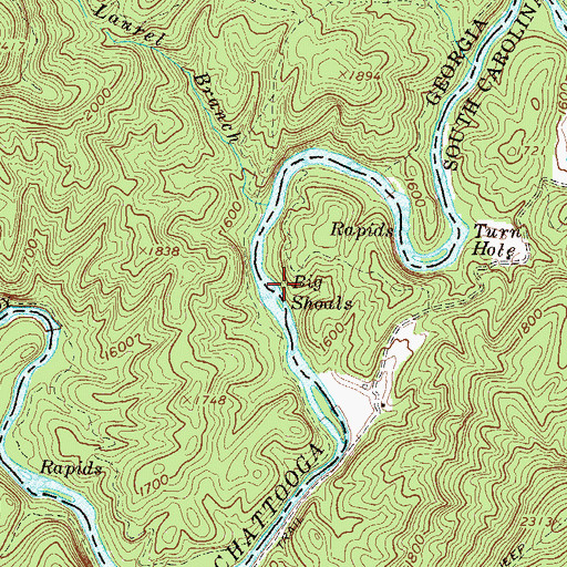Topographic Map of Big Shoals, SC