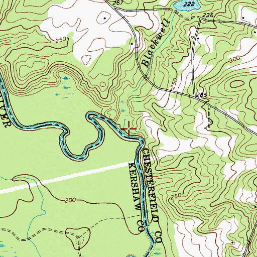 Topographic Map of Blackwell Mill Stream, SC