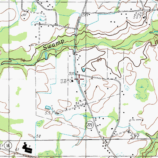 Topographic Map of Blakely School, SC