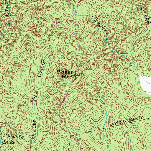 Topographic Map of Boast Mountain, SC