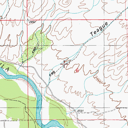 Topographic Map of Teague Spring Canyon, AZ