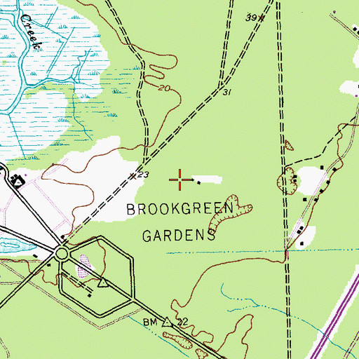 Topographic Map of Brookgreen Gardens, SC