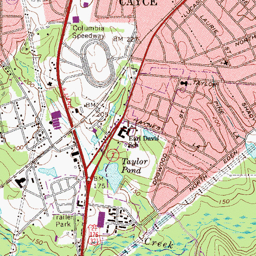 Topographic Map of Brookland-Cayce School Number 2, SC