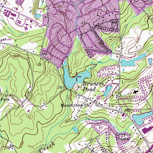 Topographic Map of Bruners Pond, SC