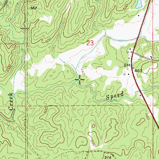 Topographic Map of Lybrand Creek, AL