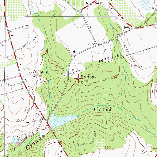 Topographic Map of Burton Cemetery, SC