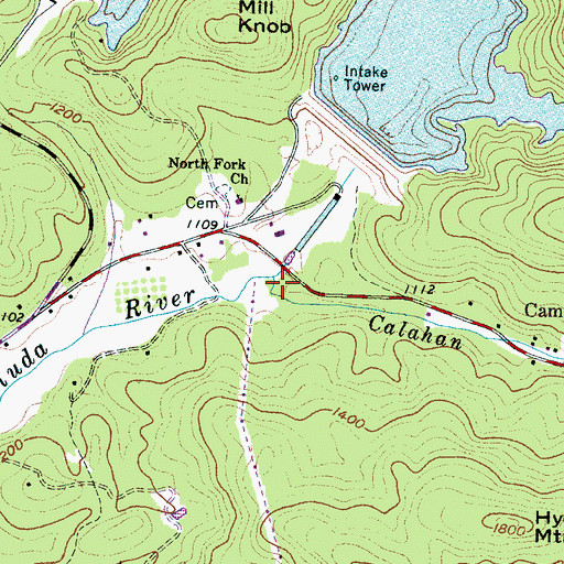 Topographic Map of Calahan Branch, SC