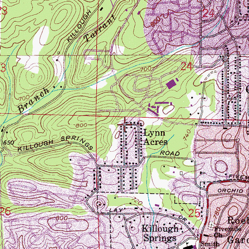 Topographic Map of Lynn Acres, AL