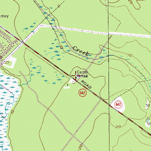 Topographic Map of Camp Gregg, SC