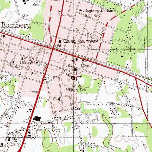 Topographic Map of Carlisle Military School (historical), SC