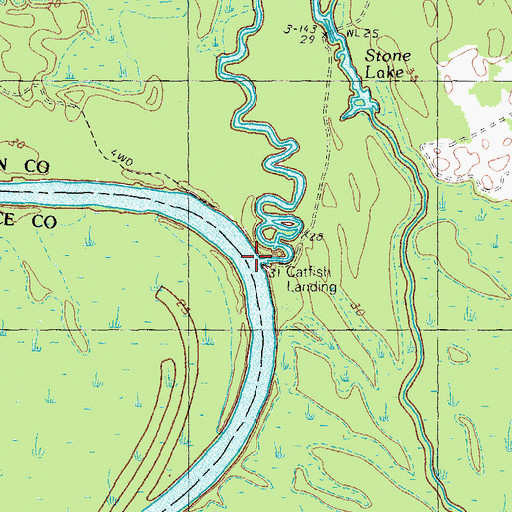 Topographic Map of Catfish Creek, SC