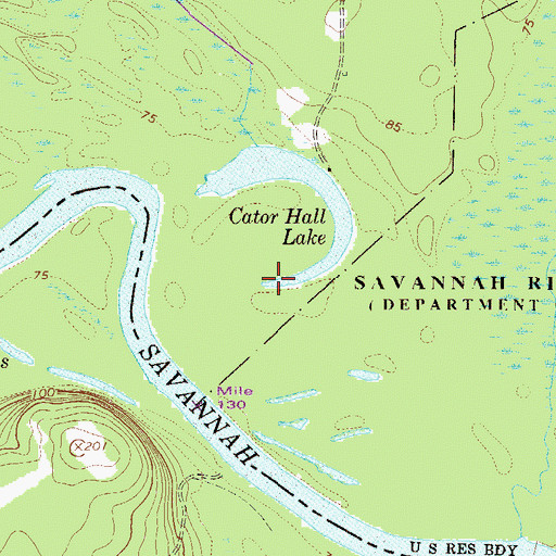 Topographic Map of Cator Hall Lake, SC