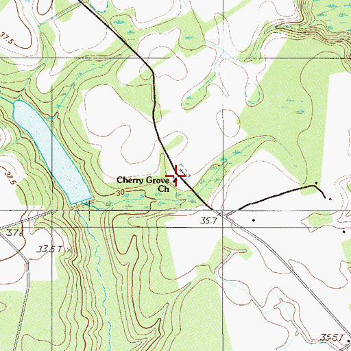 Topographic Map of Cherry Grove School, SC
