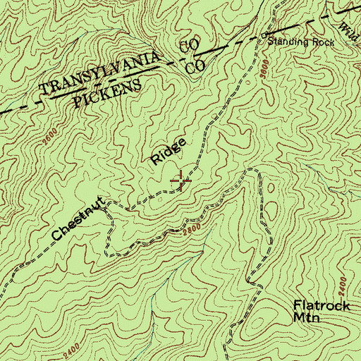 Topographic Map of Chestnut Ridge, SC