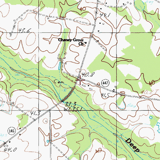 Topographic Map of China Grove Church, SC