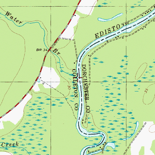 Topographic Map of Cold Water Branch, SC