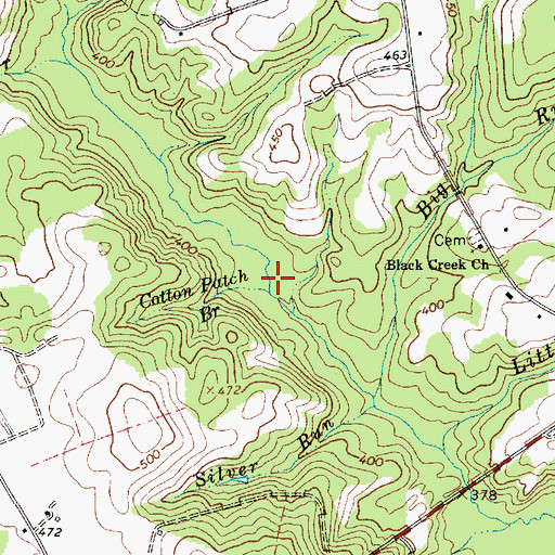 Topographic Map of Cotton Patch Branch, SC