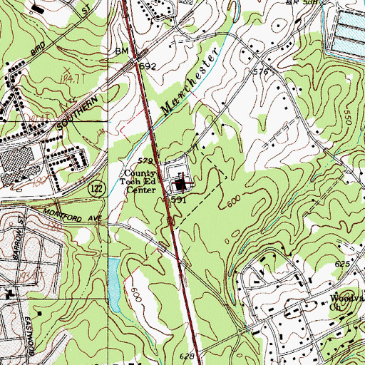 Topographic Map of County Technical Education Center, SC