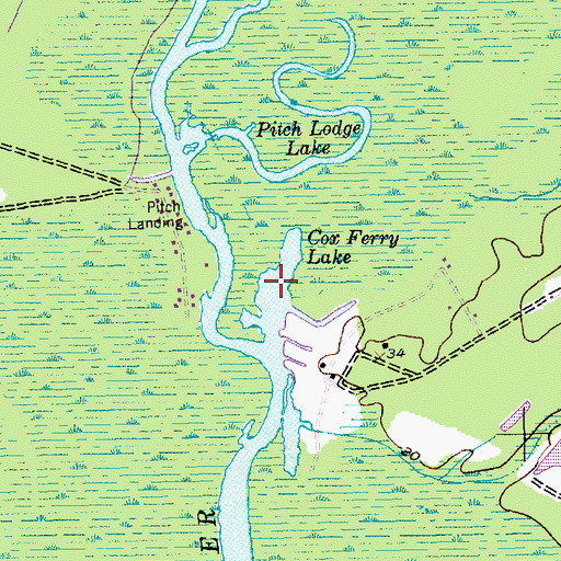Topographic Map of Cox Ferry Lake, SC