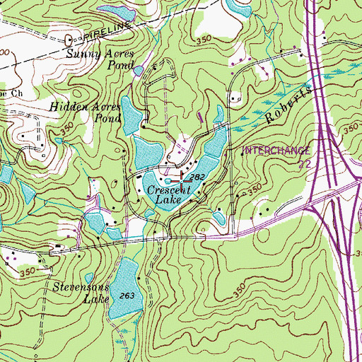 Topographic Map of Crescent Lake, SC