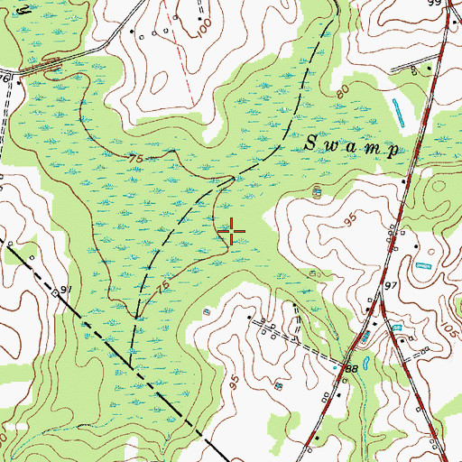 Topographic Map of Crooked Run Branch, SC