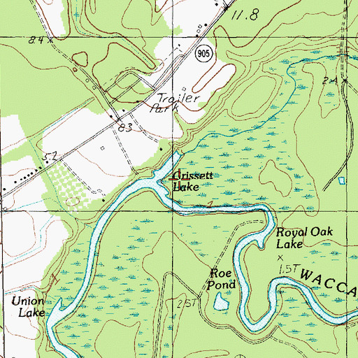 Topographic Map of Dam Swamp, SC