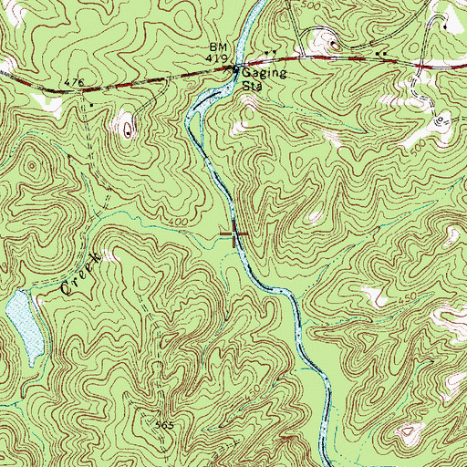 Topographic Map of Dining Creek, SC