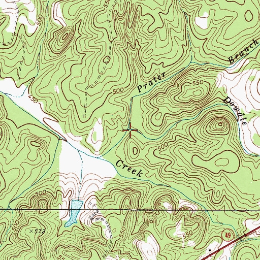 Topographic Map of Dowdle Branch, SC