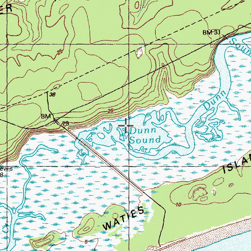 Topographic Map of Dunn Sound, SC