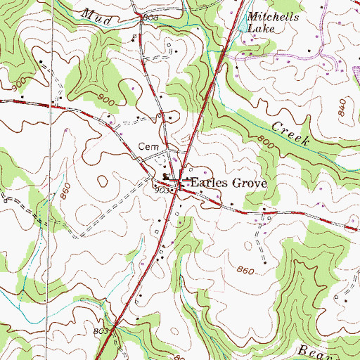 Topographic Map of Earles Grove, SC