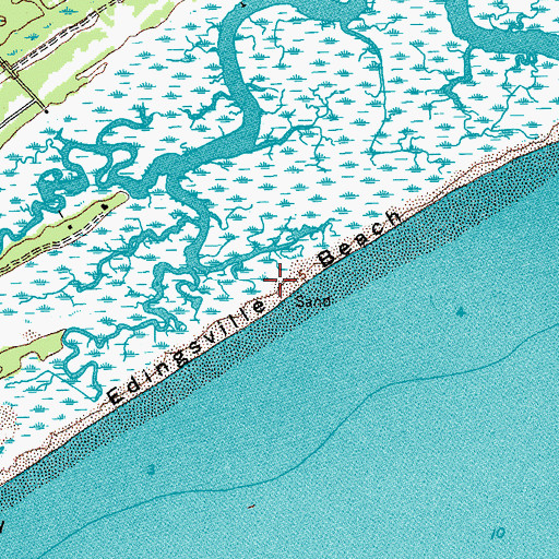 Topographic Map of Edingsville Beach, SC