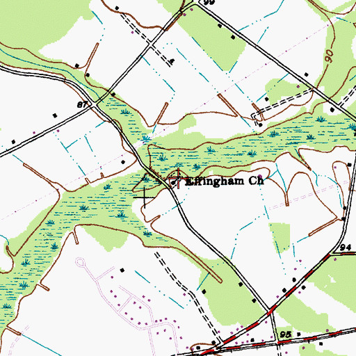 Topographic Map of Effingham Church, SC
