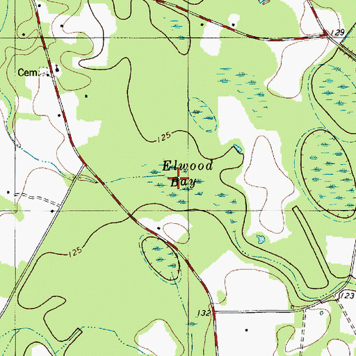 Topographic Map of Elwood Bay, SC