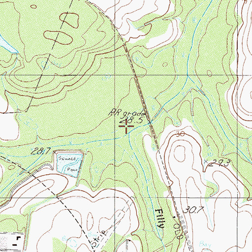 Topographic Map of Filly Branch, SC