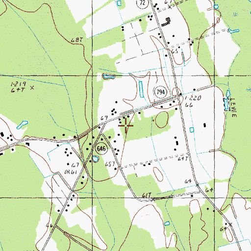 Topographic Map of Gause Cemetery, SC