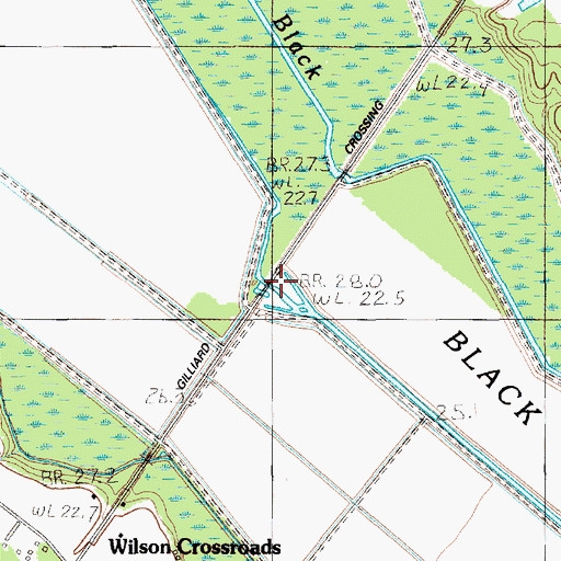 Topographic Map of Gilliard Crossing, SC