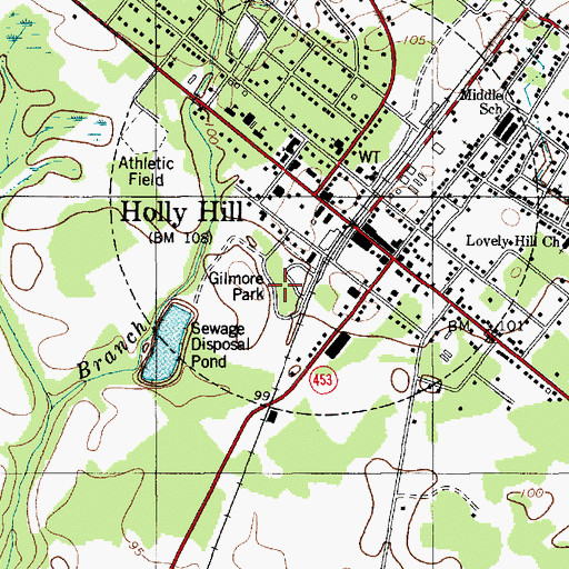 Topographic Map of Gilmore Park, SC