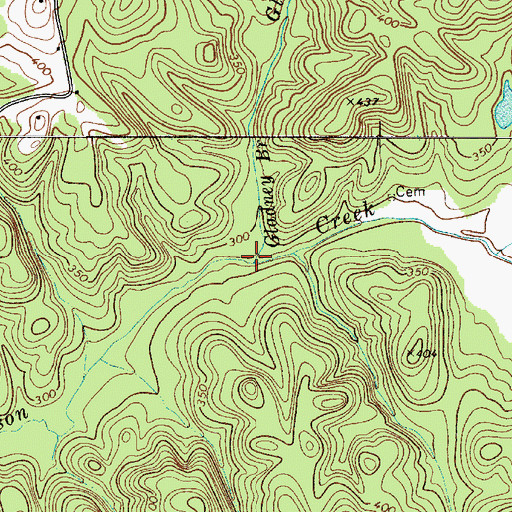 Topographic Map of Gladney Branch, SC