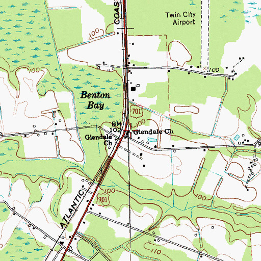 Topographic Map of Glendale Church, SC