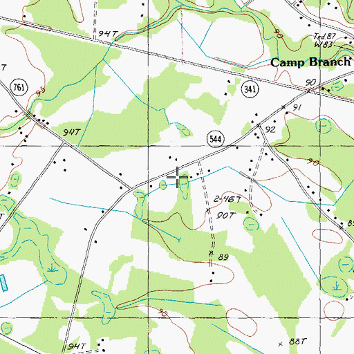 Topographic Map of Glendale School, SC
