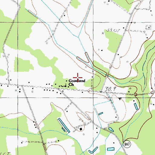 Topographic Map of Goodland School, SC
