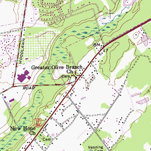 Topographic Map of Greater Olive Branch Church, SC