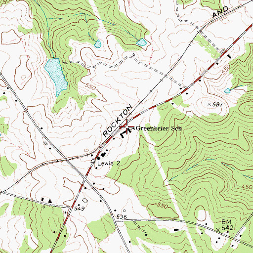 Topographic Map of Greenbrier School, SC