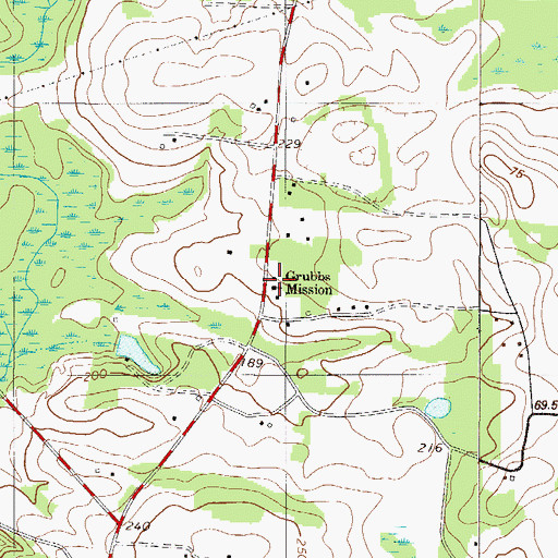 Topographic Map of Grubbs Mission, SC
