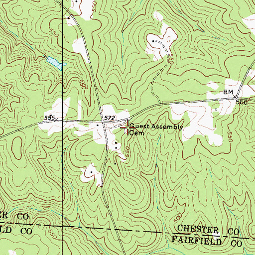 Topographic Map of Guest Assembly Cemetery, SC