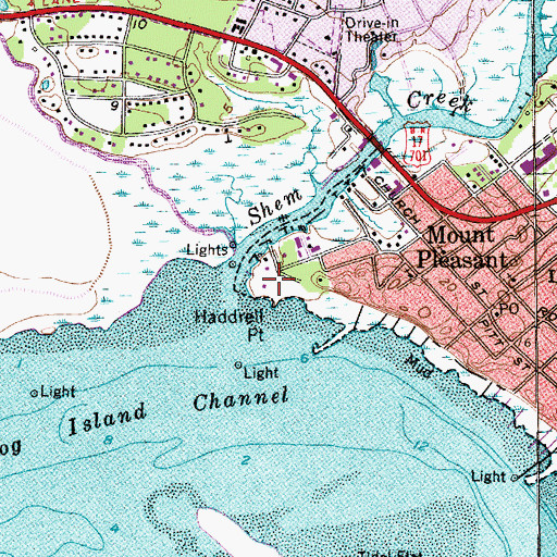 Topographic Map of Haddrell Point, SC