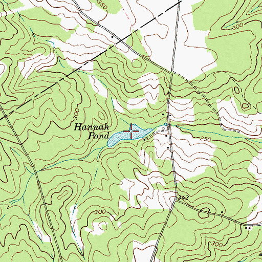 Topographic Map of Hannah Pond, SC